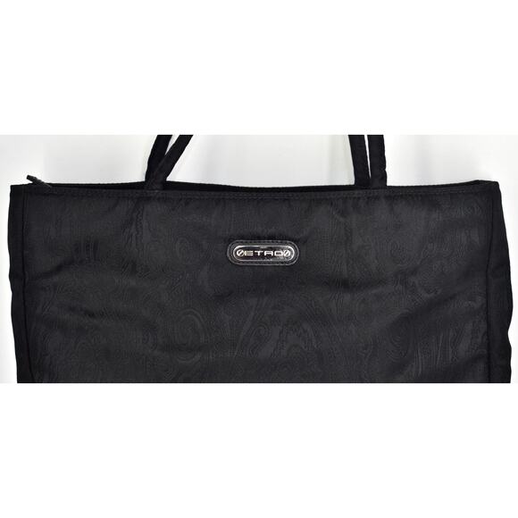 B0 Auth ETRO Black Jacquard Paisley Inside Zippered Pocket Shoulder Handbag Bag - Picture 9 of 9